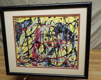 Abstract Expressionist Painting from artist Estate in Sacramento Ca Jackson Pollock School Unsigned