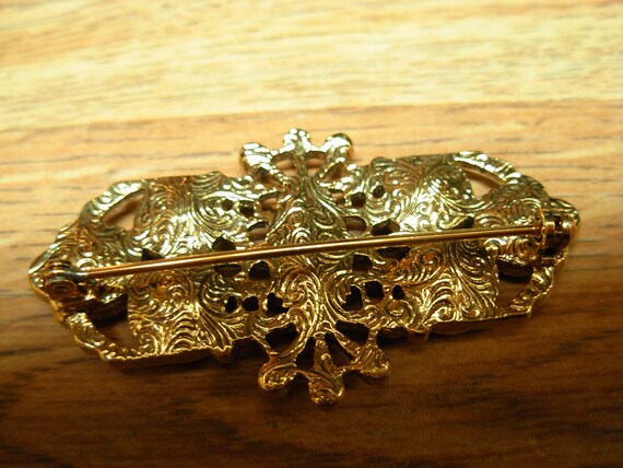 Boucher signed numbered Brooch and vintage cut gl… - image 4