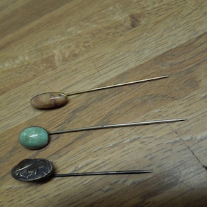 Lot of Three Victorian Era Stick Pins Unmarked