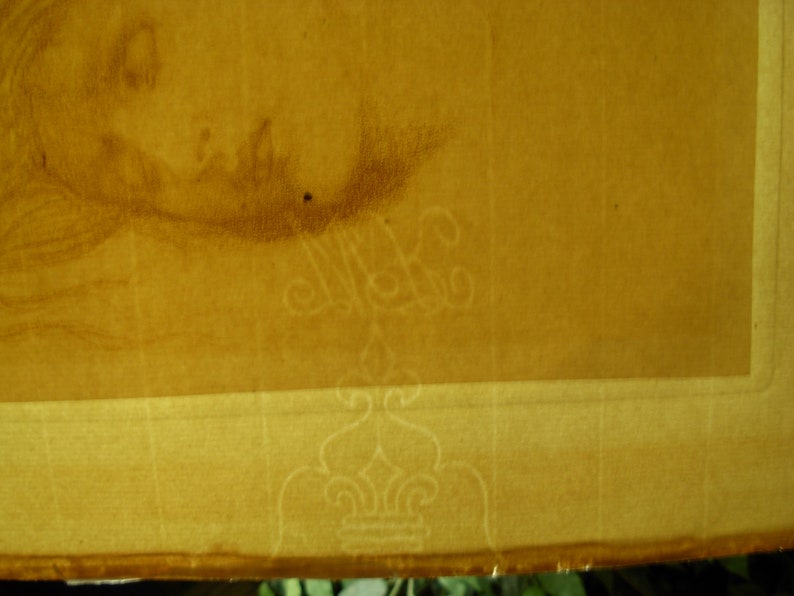 Antique Engraving with interesting watermark on laid paper Old Etsy