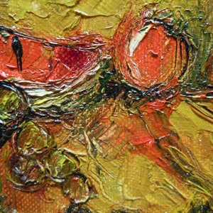 Small Abstract Food and Wine Painting by Arizona artist Joan E Yadusky