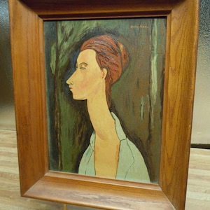 Vintage Mid-Century Modigliani “Elvire” Swiss Portrait Art Print Vintage Mid-Century Modigliani “Elvire” Swiss Portrait Art Print