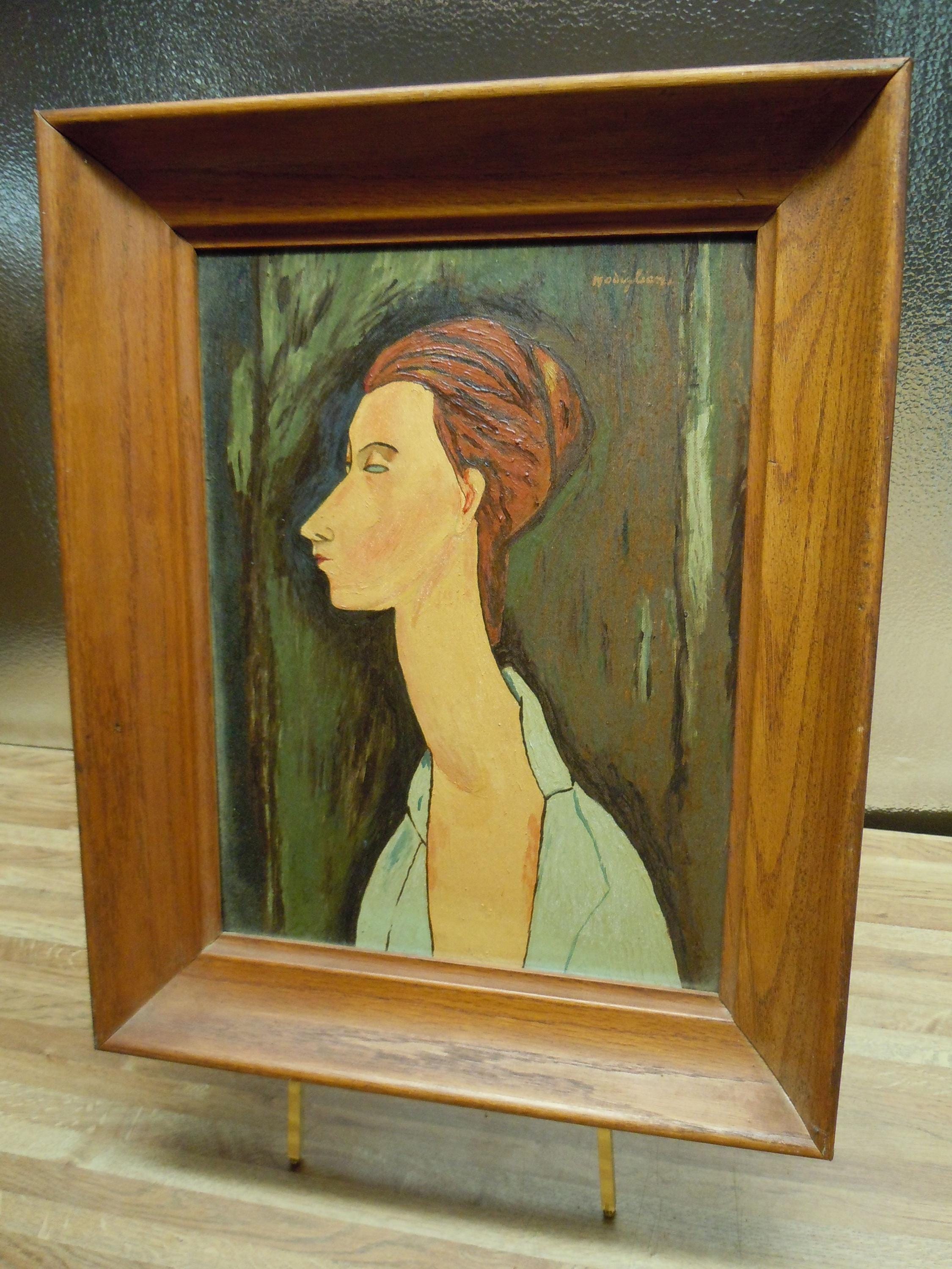 Vintage Mid-Century Modigliani “Elvire” Swiss Portrait Art Print Vintage Mid-Century Modigliani “Elvire” Swiss Portrait Art Print