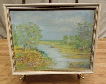1950's Plein Air Painting California Signed Verso Camille dated 1957