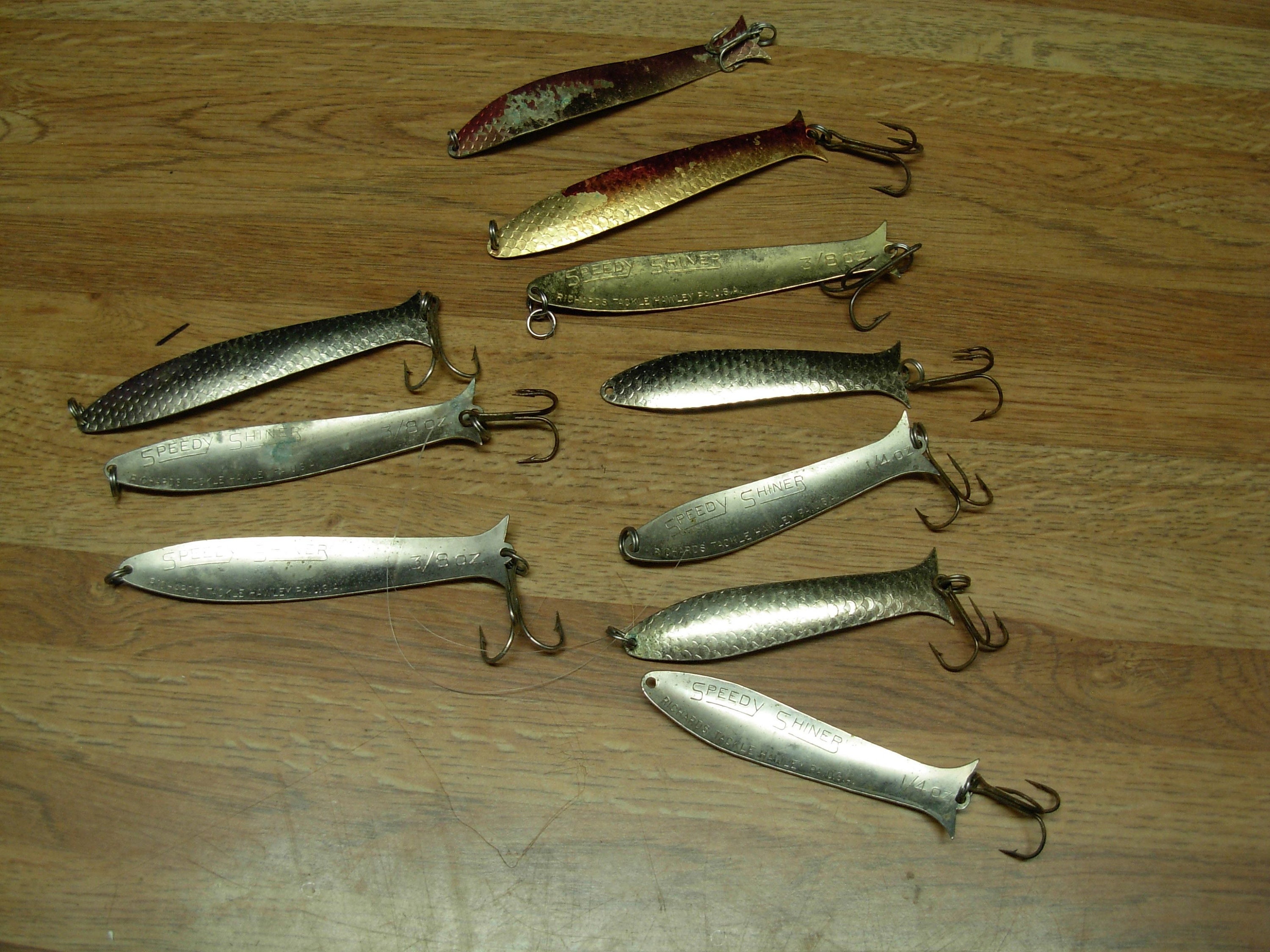 Vintage Fishing Tacke Speedy Shiner Spoon Lures From Richard's
