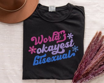 Worlds Okayest Bisexual Both Teams Comfort Colors Tshirt, Bi Pride Bisexual Clothing Pride Shirt, Bisexual Gifts Funny Pride Shirt