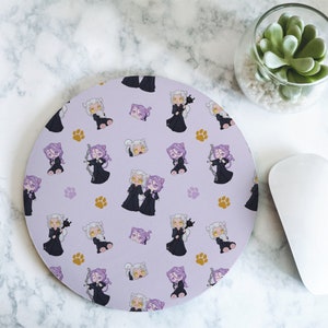 FFXIV Hythlodaeus & Emet-Selch Mousepad: Kawaii Cat Design