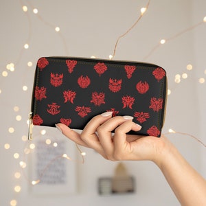 Cartera con cremallera de Ascian Mask FFXIV, monedero de Elidibus Emet-Selch Lahabrea Fandaniel Final Fantasy XIV FF14, regalos de Final Fantasy 14 para jugadores de rol