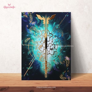 Aerith Gold Foil Art Print: Final Fantasy VII Remake Poster