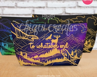 Pochette à accessoires avec fond en T Le trône de verre, tog merch terrasen aelin galathynius sarah j maas rowan whitethorn booktok merch