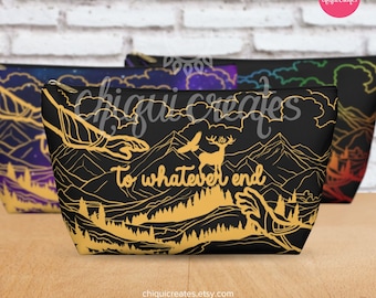 Pochette à accessoires avec fond en T Le trône de verre, tog merch terrasen aelin galathynius sarah j maas rowan whitethorn booktok merch