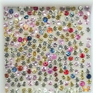 1.2 - 1.3 MM Natural Multi Color Sapphire Round Diamond Cut Loose Gemstones Lot , Natural Gemstones