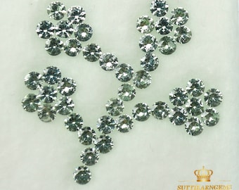2.3 MM Light Green Sapphire: Round Diamond Cut Loose Gemstone