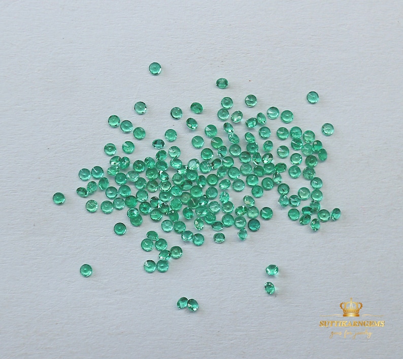 1.5 MM Natural Green Emerald Round Normal Cut Loose Gemstone Lot , Natural gemstones image 3