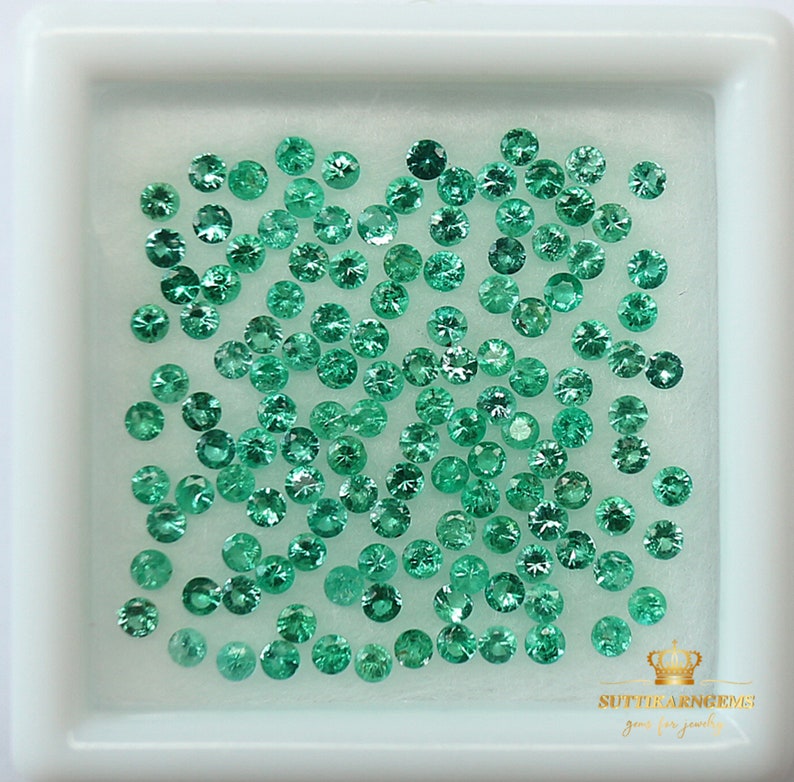 1.5 MM Natural Green Emerald Round Normal Cut Loose Gemstone Lot , Natural gemstones image 2