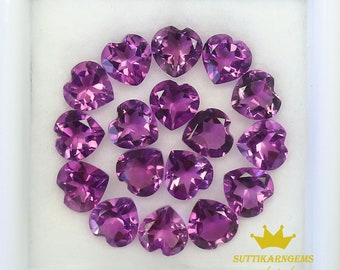 6 MM Natural Purple Amethyst Heart Cut Loose Gemstone Lot , AAA+ Quality