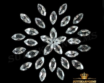 5x2.5 MM Natural White Topaz Marquise Shape Loose Gemstone Lot , AAA+ Quality Natural Gemstones