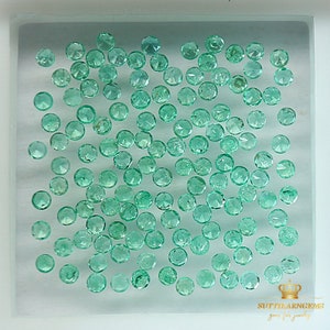 1.5 MM Natural Green Emerald Round Normal Cut Loose Gemstone Lot , Natural gemstones image 4