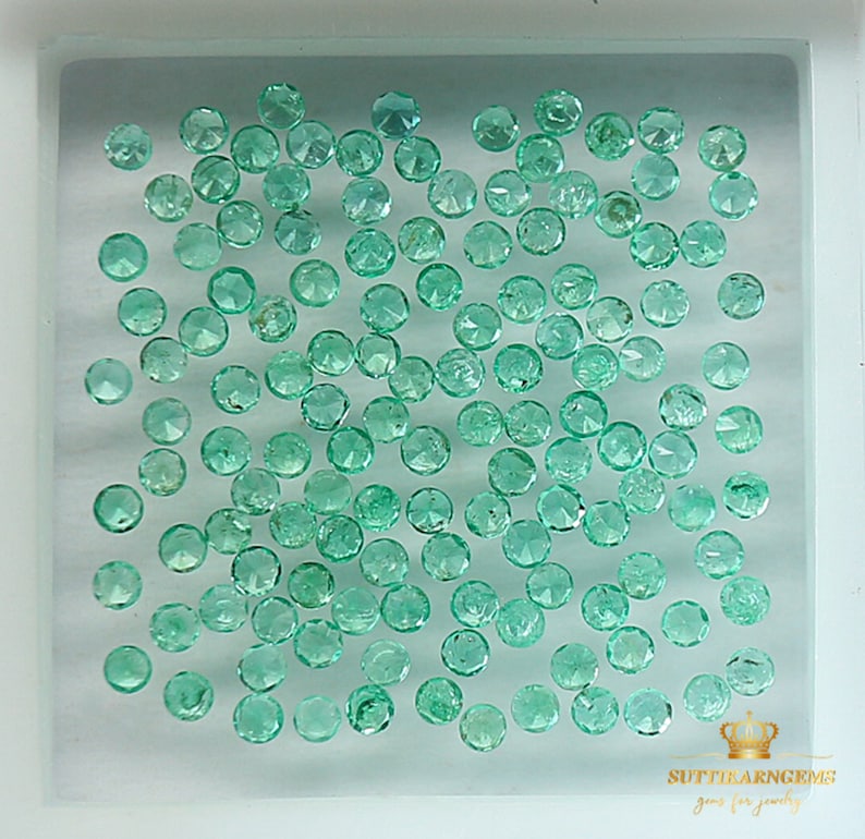 1.5 MM Natural Green Emerald Round Normal Cut Loose Gemstone Lot , Natural gemstones image 4