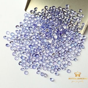 2.3 - 2.4 MM Natural Tanzanite Round Cut Loose Gemstone Lot, Natural Gemstones
