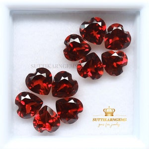 5 MM Natural Open Red Garnet Heart Cut Loose Gemstone Lot , Natural Gemstones AAA+ Quality