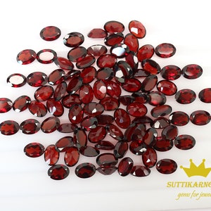 5x7 MM Natural Mozambique Red Garnet Oval Cut Loose Gemstone Lot , Natural Gemstones