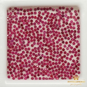 0.9 mm Roter Rubin Edelstein: Runder Diamantschliff, Afrikanischer Herkunft