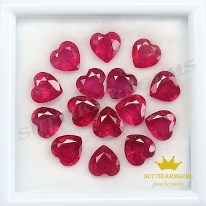 6 MM Natürliche Rot Rubin Herzform Natürliche Lose Edelstein Lot, Blei Glas Edelstein