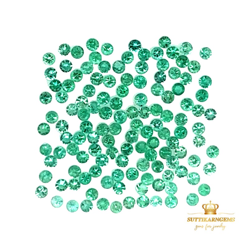 1.5 MM Natural Green Emerald Round Normal Cut Loose Gemstone Lot , Natural gemstones image 1