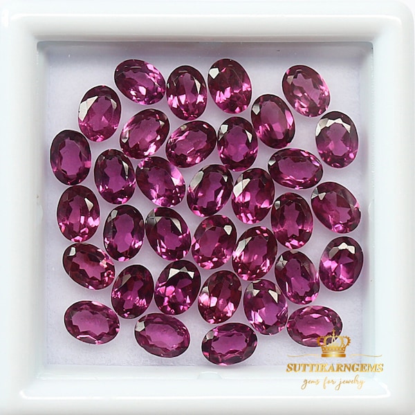 4x3 MM Natural Rhodolite Garnet Oval Cut Loose Gemstone Lot , Natural Gemstones AAA+ Quality