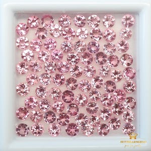 2.5 MM Natural Pink Tourmaline Round Cut Loose Gemstone Lot , Natural Gemstones