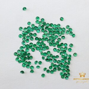 2 MM Natural Green Emerald Round Normal Cut Loose Gemstone Lot , Natural gemstones image 3