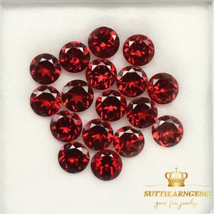 4 MM Natural Open Red Garnet Round Cut Loose Gemstone Lot , Natural AAA+ Quality