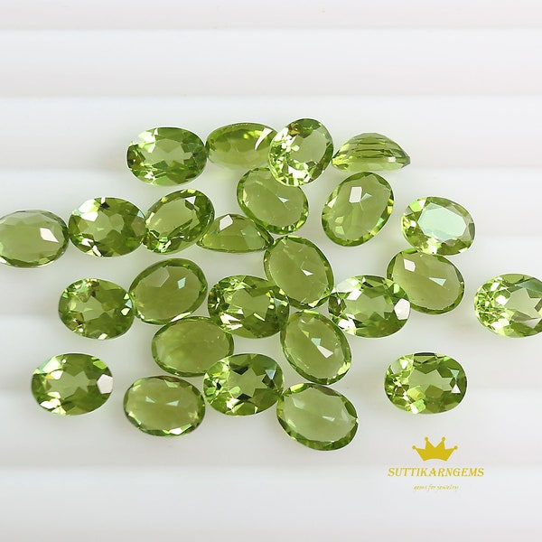 5x7 MM Natural Green Peridot Oval Cut Loose Gemstone Lot , AAA+ Quality