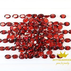 6x4 MM Natural Open Red Color Garnet Oval Cut Loose Gemstone Lot , Natural Gemstones AAA+ Quality