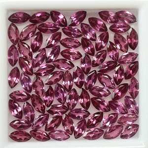 4 x 2 MM naturlig rhodolit granat marquiseslipad lös ädelsten, parti, naturlig ädelsten