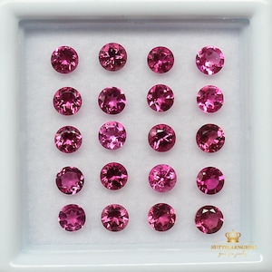 3 MM 20 Pcs Natural Pink Tourmaline Round Cut Loose Gemstone Lot , Natural Gemstones Good Quality 2.10 Ct