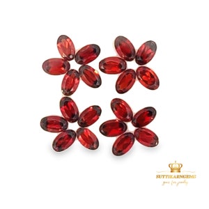 5x3 MM Natural Red Garnet Oval Cut Loose Gemstone Lot , Natural Gemstones AAA+ Quality