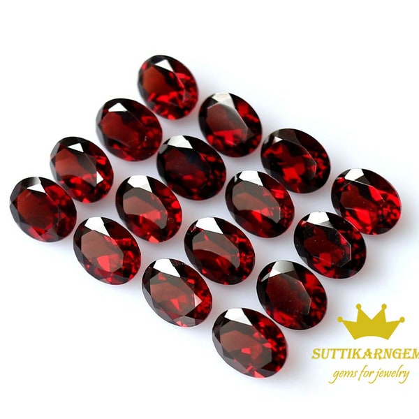 8x6 MM Natural Open Red Garnet Oval Cut Loose Gemstone Lot , Natural Gemstone AAA + Calidad