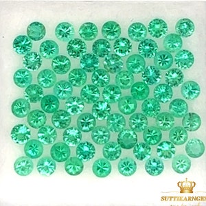 2.1 - 2.2 MM 70 Pcs Natural Green Emerald Round Normal Cut Loose Gemstone Lot 2.50 Ct