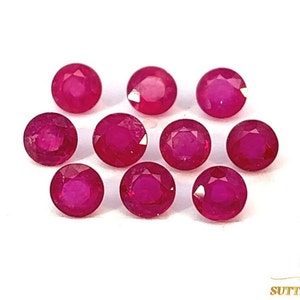 10 Mozambique Ruby Gemstones: 5mm Round VS Clarity
