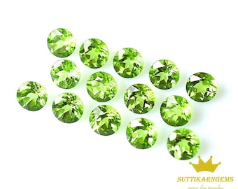 4 MM Natural Green Peridot Round Cut Loose Gemstone Lot , Natural Gemstones AAA+ Quality