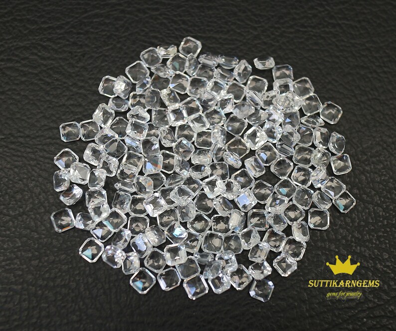 4 MM Natural White Topaz Octagon Shape Loose Gemstone Lot ...