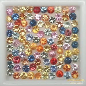 2.2 bis 2.4 MM Multi Color Saphir Edelsteine: Runder Diamantschliff