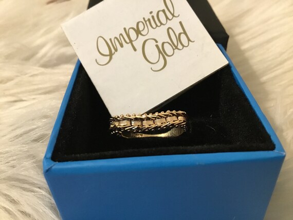 14Kt Yellow Gold Satine Lame’ Imperal Gold Ring