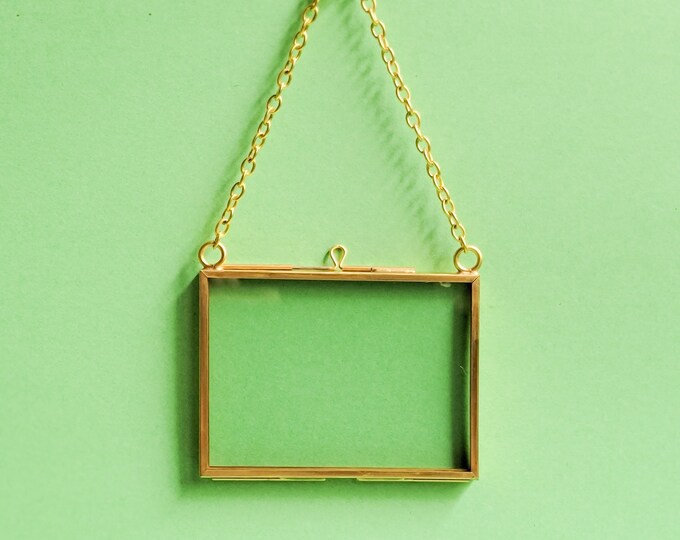 Mini Horizontal Brass Hanging Frame Wallet Photo 2.5x3.5 Ornament Etsy