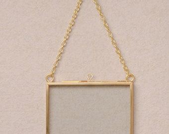 Mini Horizontal Brass Hanging Frame Wallet Photo 2.5x3.5 Ornament