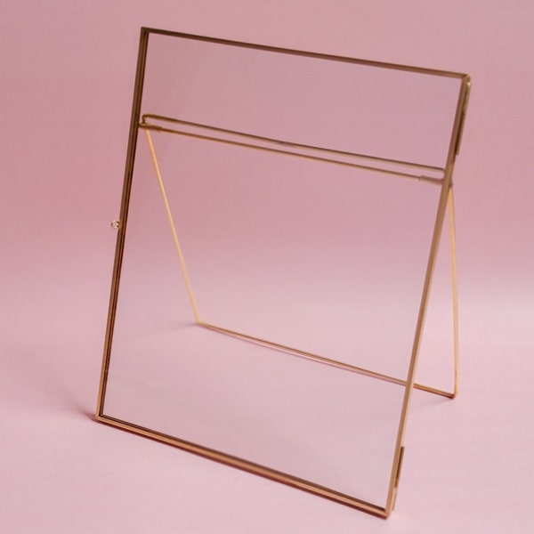 Brass Glass Frame Etsy