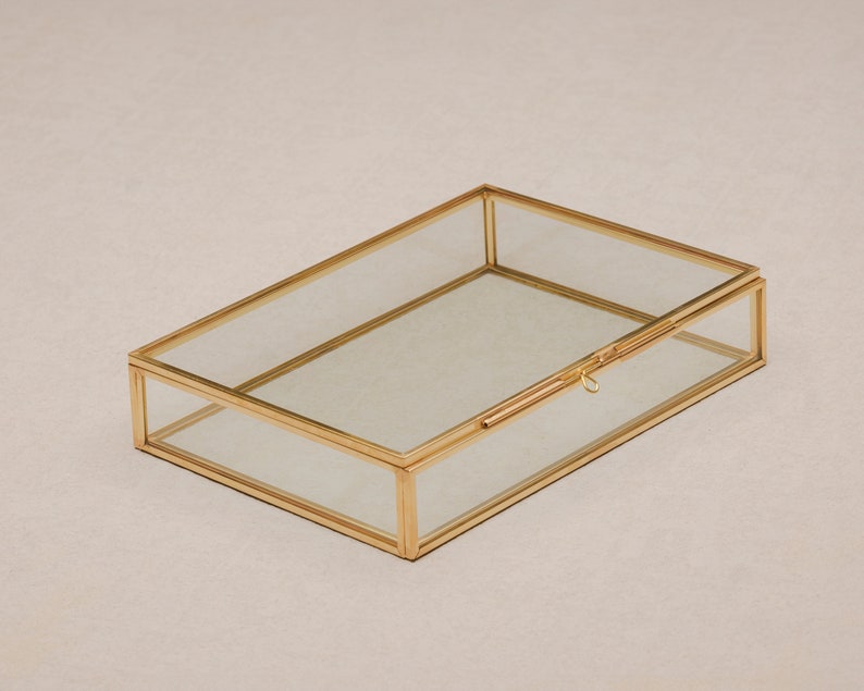 Set of 10 5x7 Brass & Glass Photo Print Box image 2