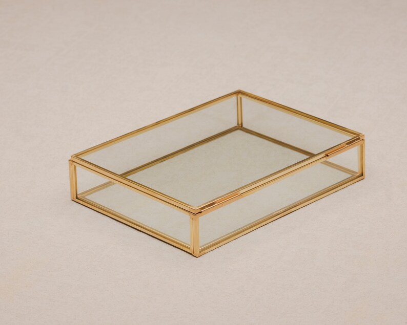 Set of 10 5x7 Brass & Glass Photo Print Box image 5